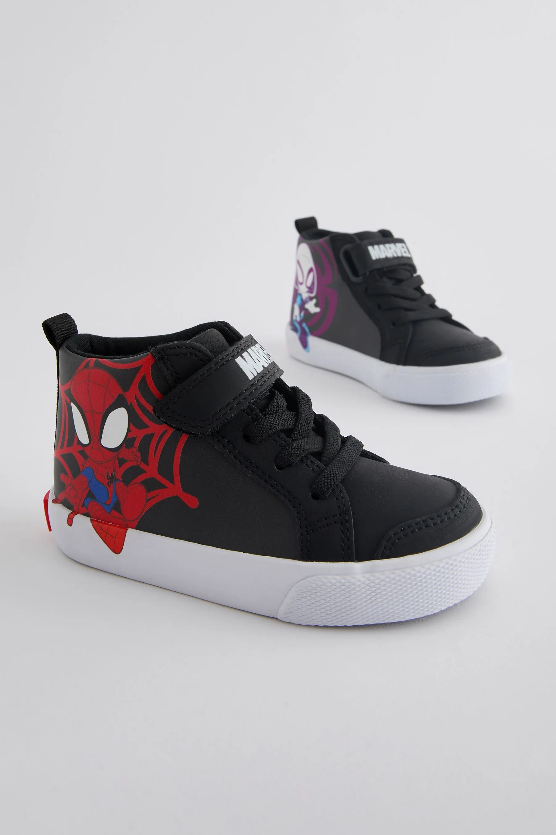 NEGRO  SPIDEY AND FRIENDS ELASTIC LACE TOUCH FASTENING BOOTS