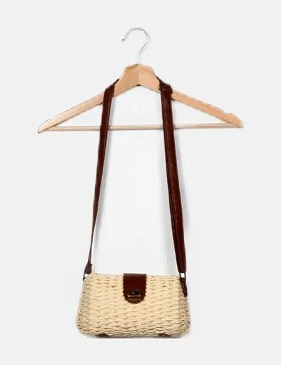 NoName Bolso mini mimbre beige