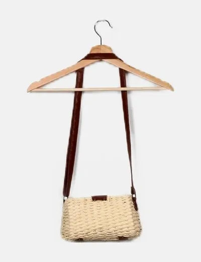 NoName Bolso mini mimbre beige