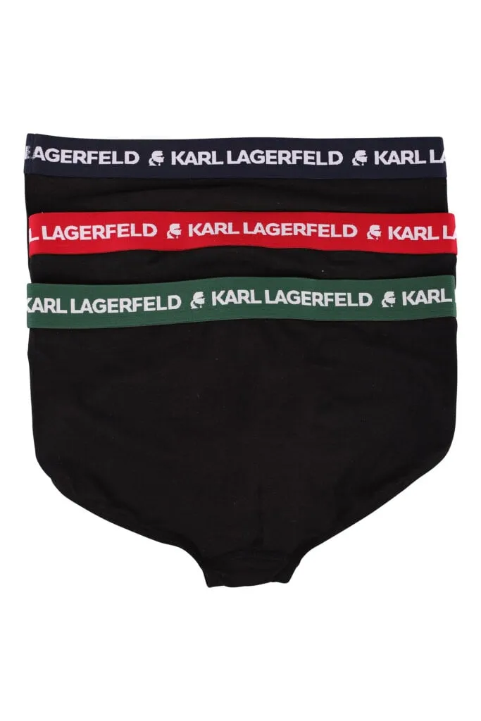 Pack de tres calzoncillos negros con banda multicolor