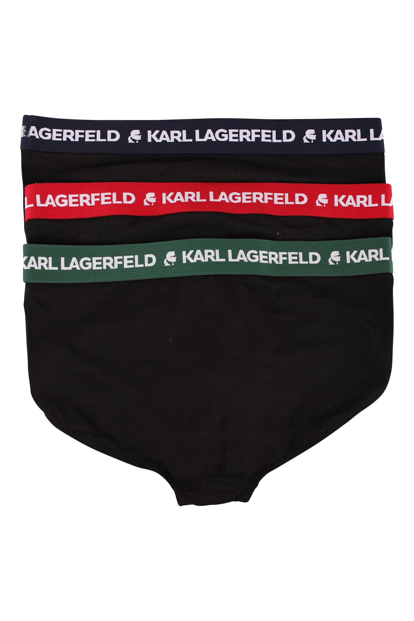 Pack de tres calzoncillos negros con banda multicolor