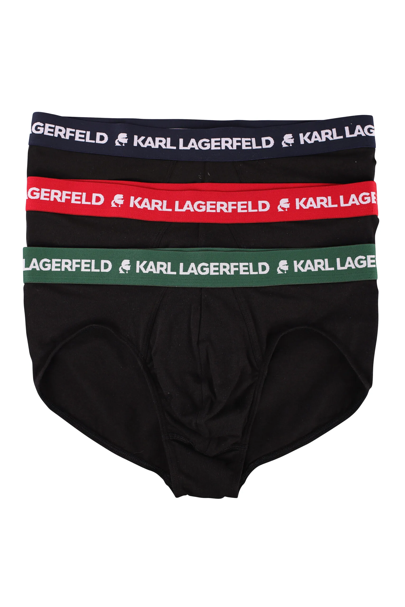 Pack de tres calzoncillos negros con banda multicolor