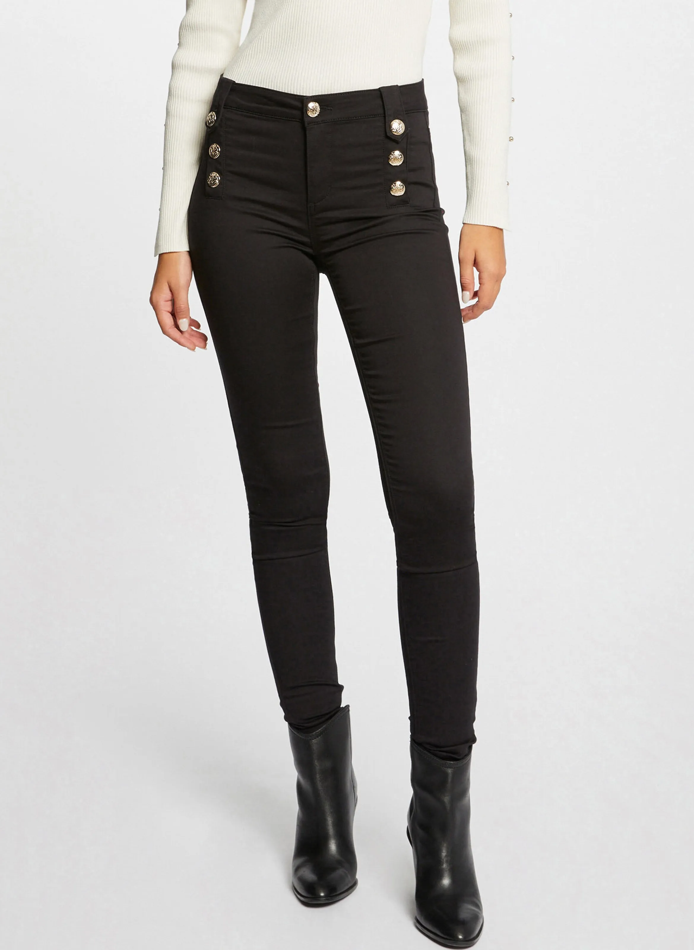 PAME  PANTALóN DE MEZCLA DE ALGODóN SKINNY EN NEGRO