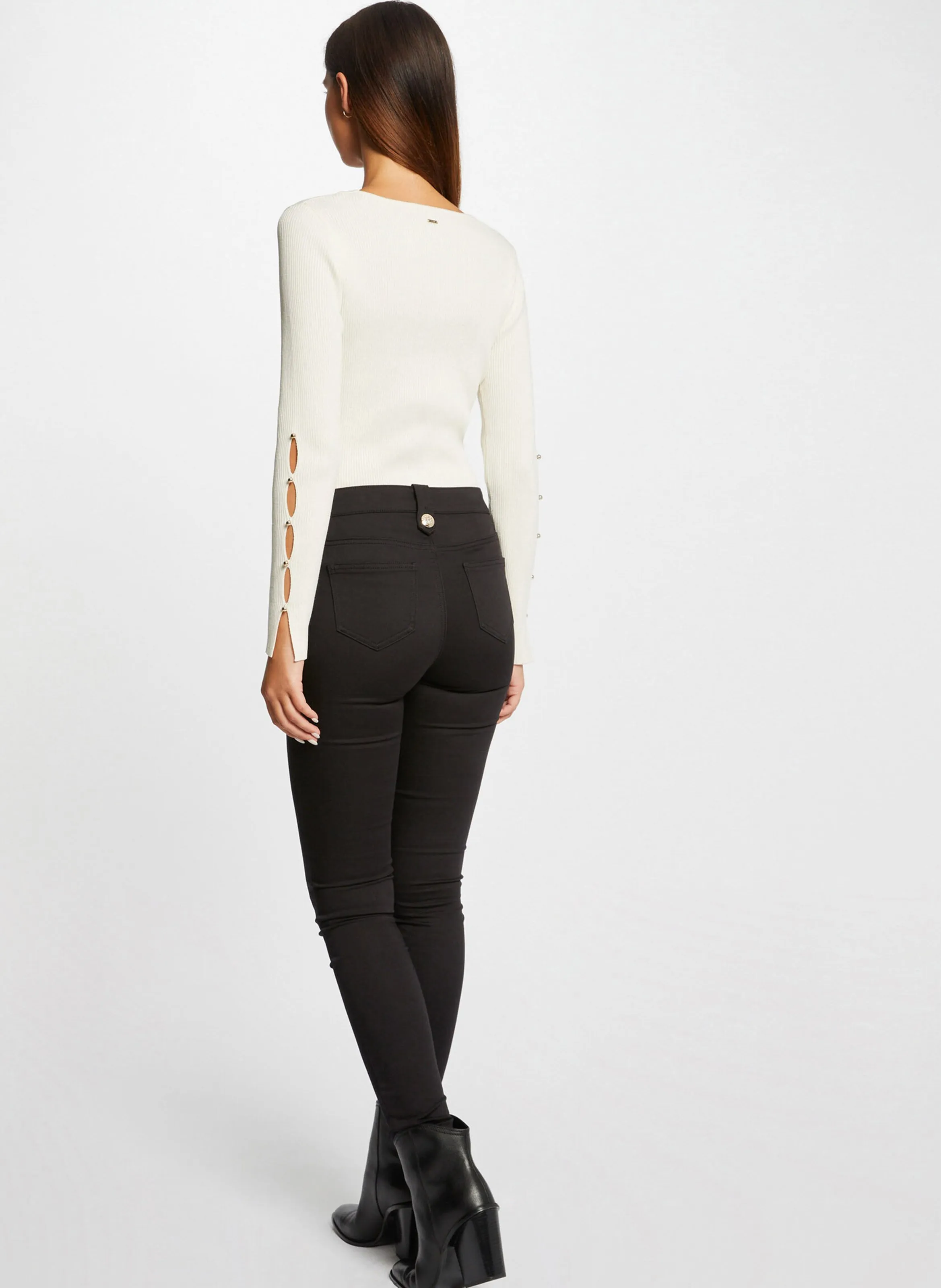PAME  PANTALóN DE MEZCLA DE ALGODóN SKINNY EN NEGRO