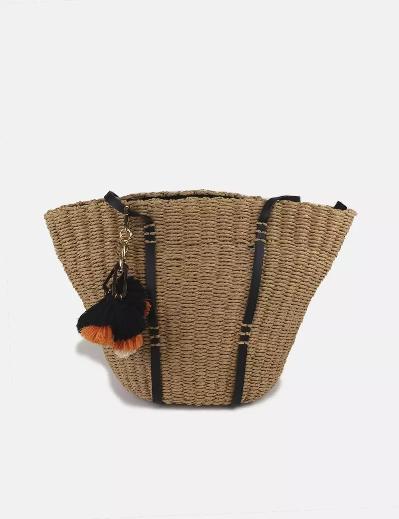 Parfois Bolso marrón rafia