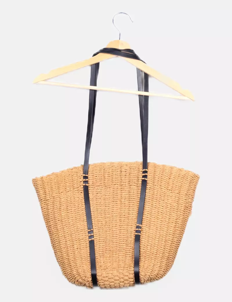 Parfois Bolso marrón rafia