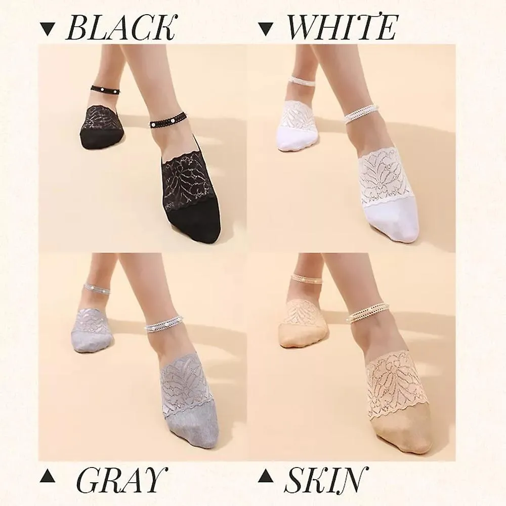 Pearl Lace Socks Ankle Socks Cute Mesh Transparent Ultra Thin See Through Lace