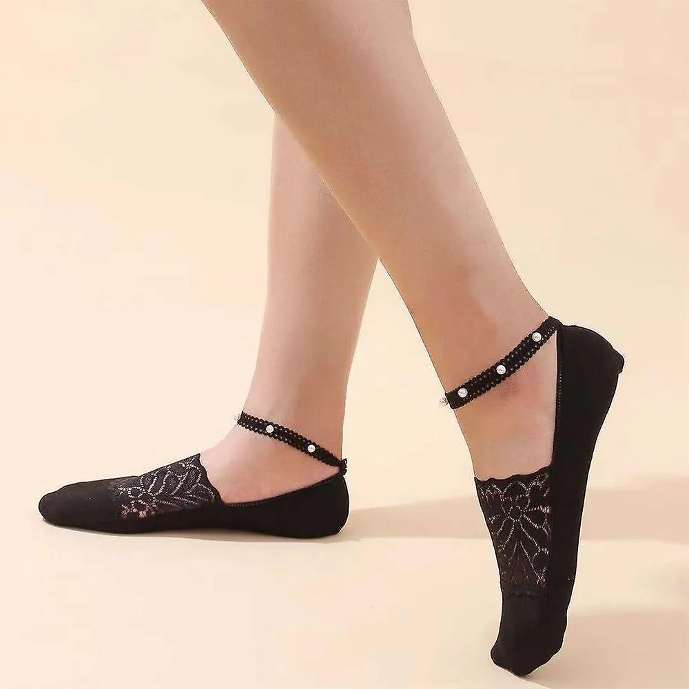 Pearl Lace Socks Ankle Socks Cute Mesh Transparent Ultra Thin See Through Lace