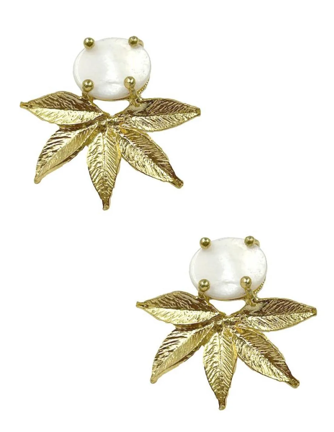 PENDIENTES BODA CORTOS DORADOS Y BLANCOS PARA DIA Y NOCHE