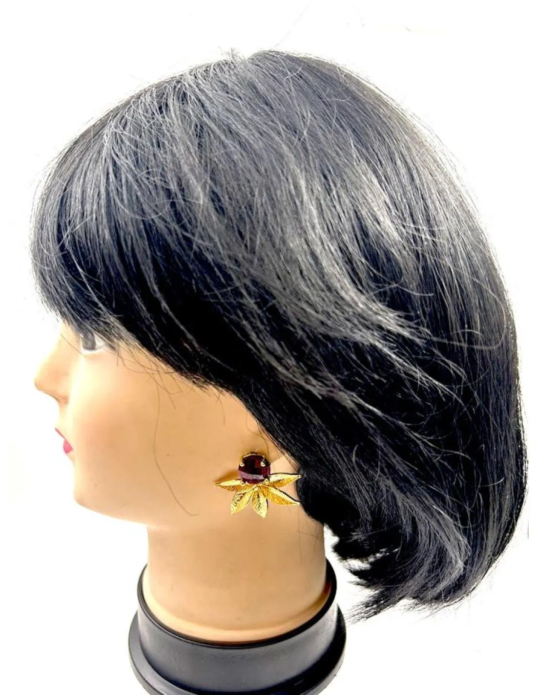 PENDIENTES BODA CORTOS DORADOS Y RUBI PARA DIA Y NOCHE