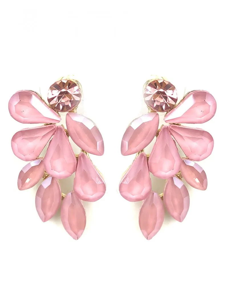 PENDIENTES MUJER ROSAS Y CORTOS IDEALES PARA BODAS DE DIA