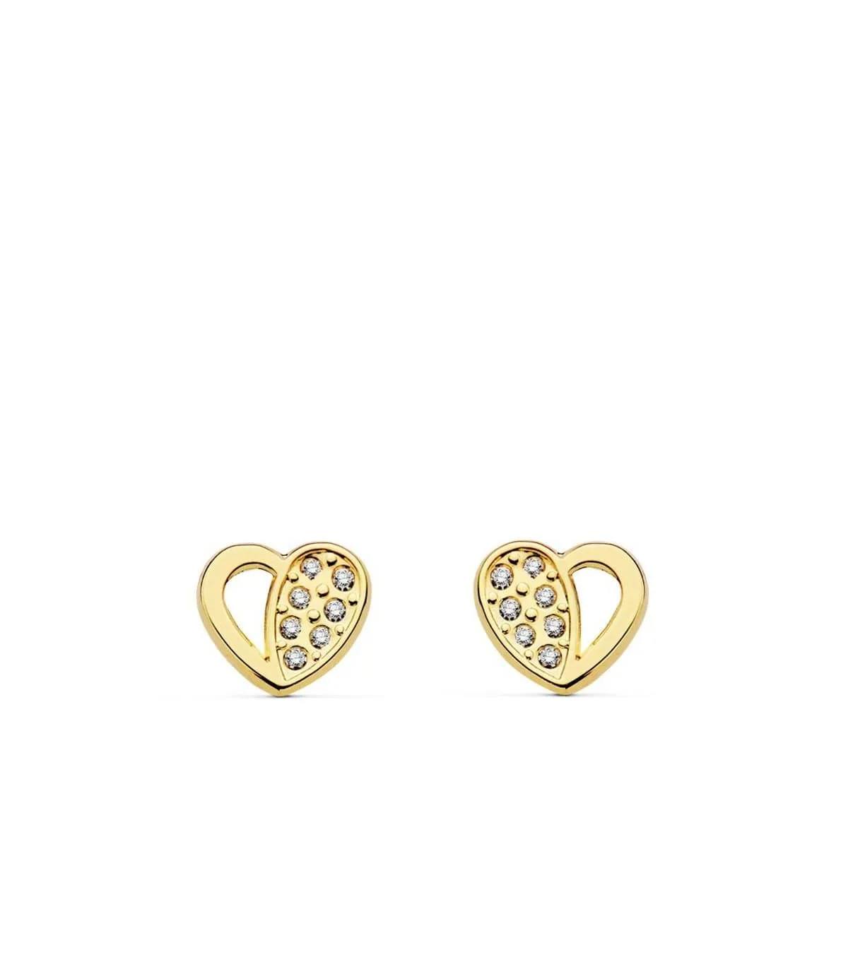 Pendientes oro Ariadna corazón 18 Ktes