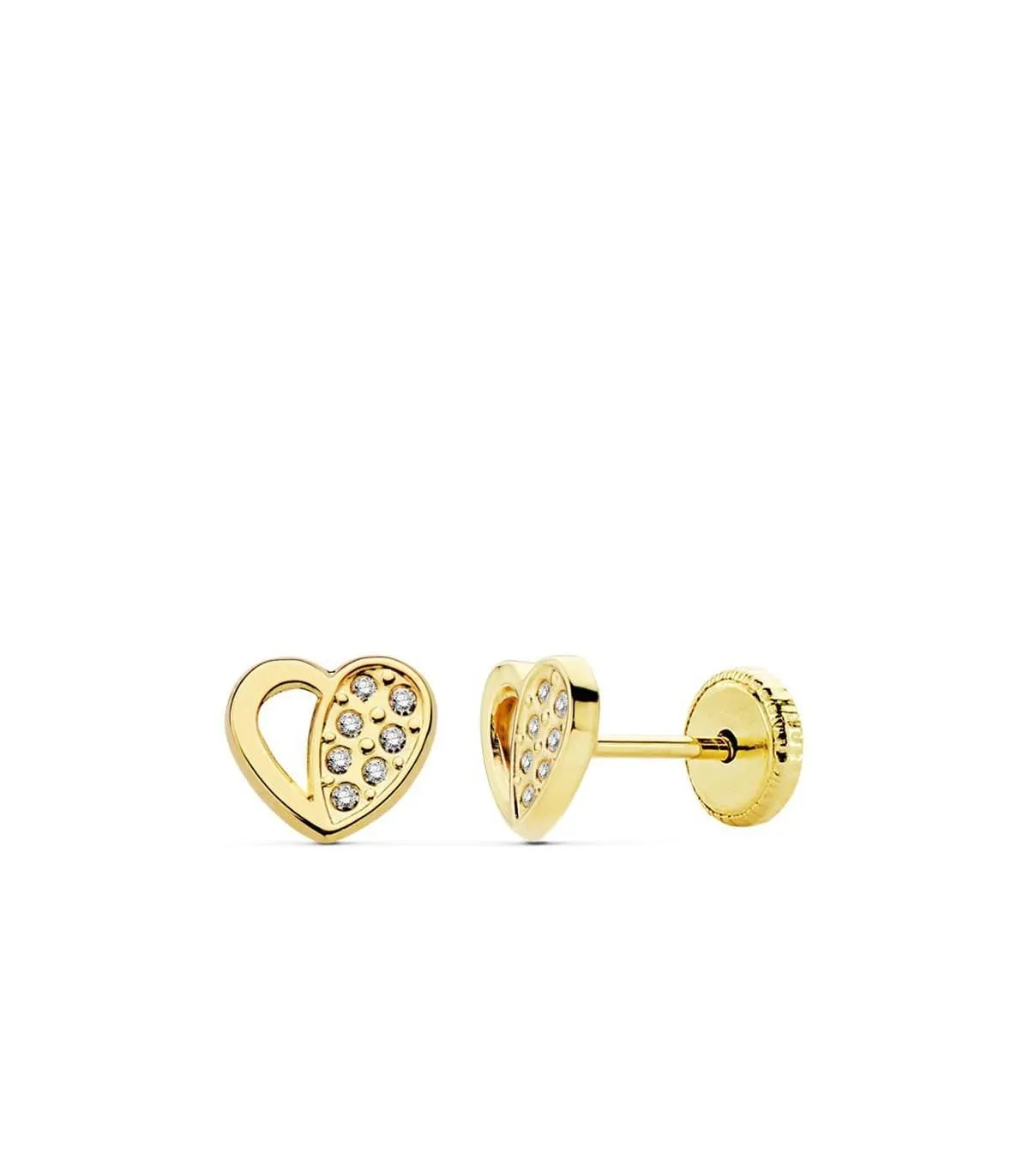 Pendientes oro Ariadna corazón 18 Ktes