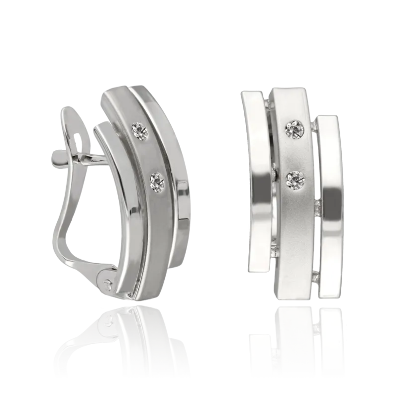 PENDIENTES "ASSA" ORO BLANCO 18K