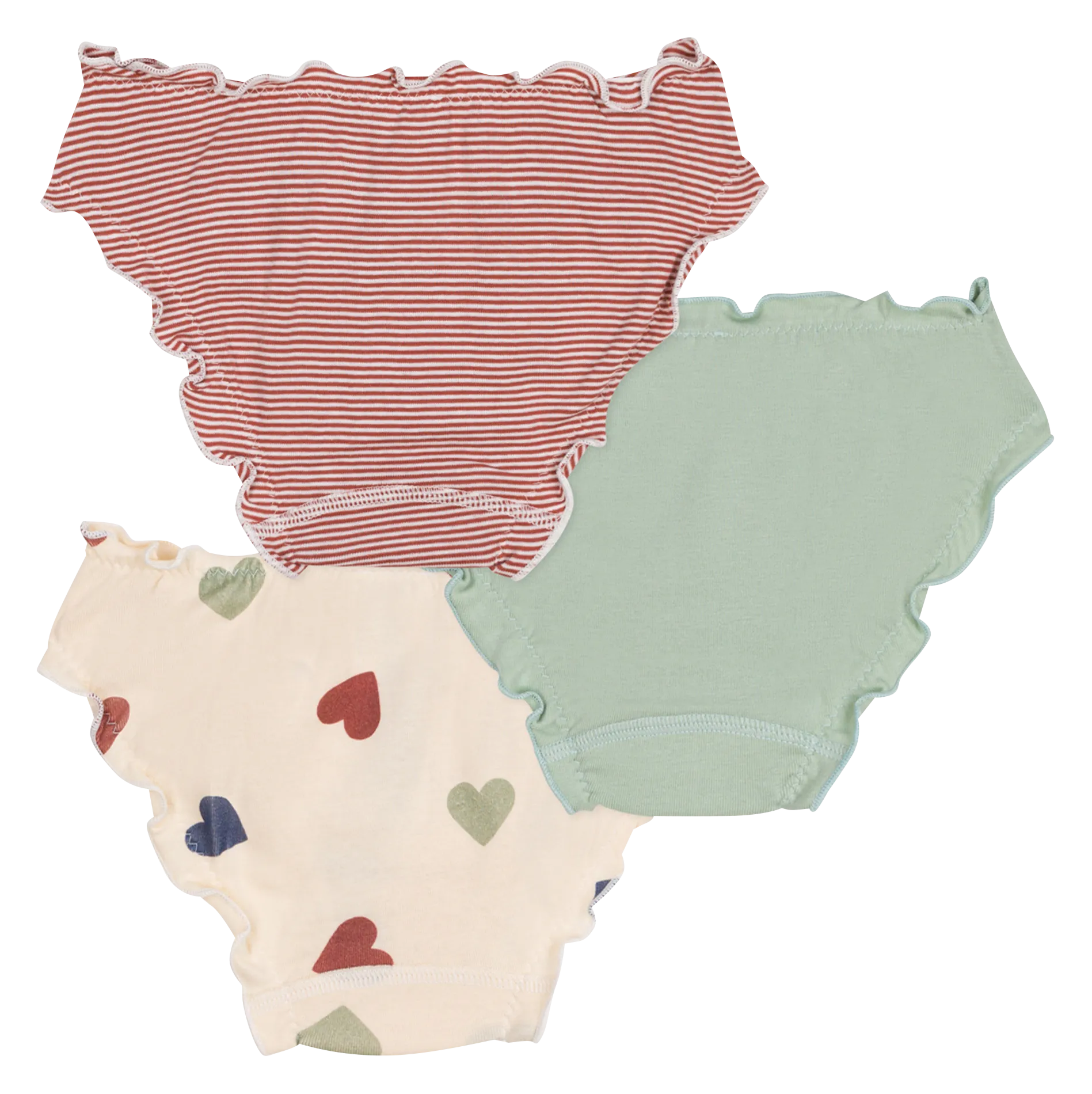 PETIT BATEAU Lote de tres braguitas de algodón en multicolor