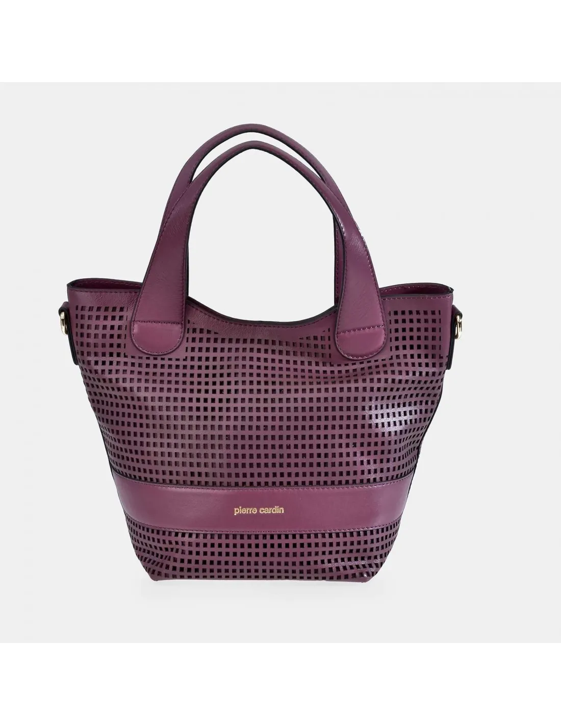 PIERRE CARDIN Bolso shopping con asas y bandolera para mujer en piel trenzado