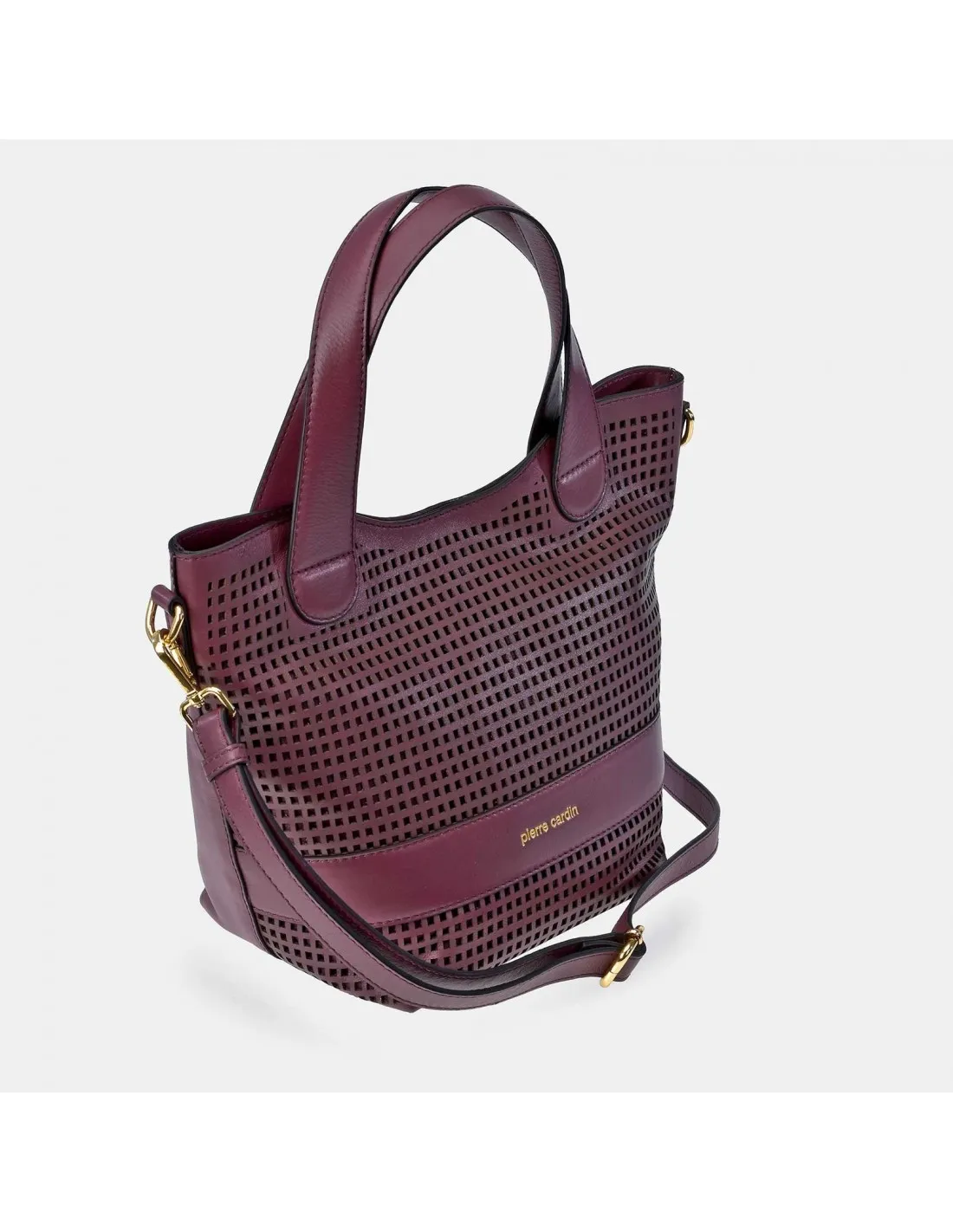 PIERRE CARDIN Bolso shopping con asas y bandolera para mujer en piel trenzado