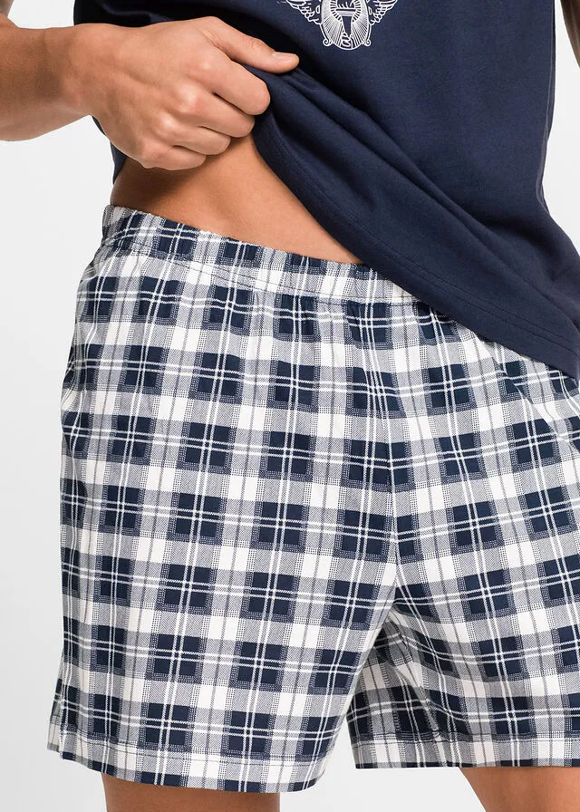 PIJAMA CON ESTAMPADO DEPORTIVO VINTAGE AZUL MARINOBLANCO