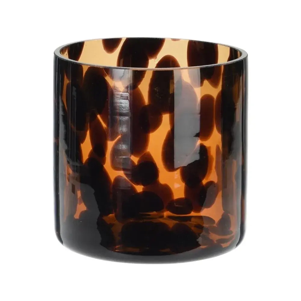 Porta tealight de vidrio diseño animal print 8 cm