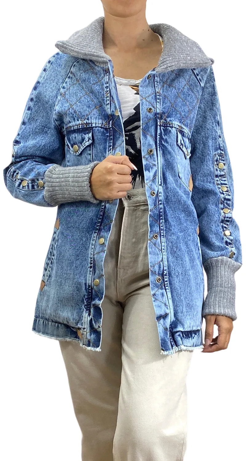 PUA CHAQUETONERÍA Chaqueta Larga Denim