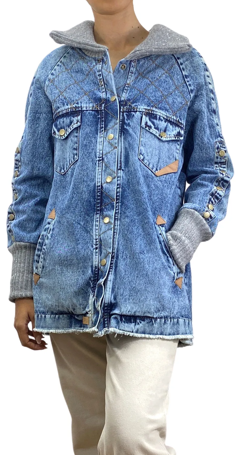 PUA CHAQUETONERÍA Chaqueta Larga Denim