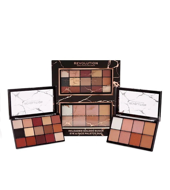 REVOLUTION  SET DE PALETAS PARA OJOS Y ROSTRO RELOADED GOLDEN SUGAR