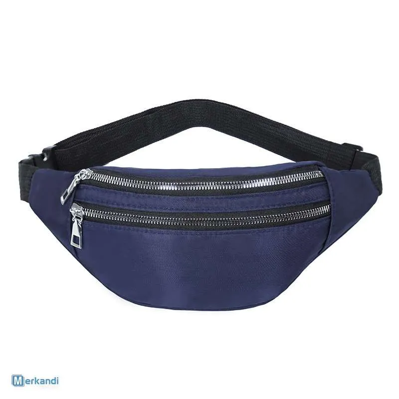 Riñonera deportiva versátil de doble compartimento con cremalleras dobles: varios colores disponibles