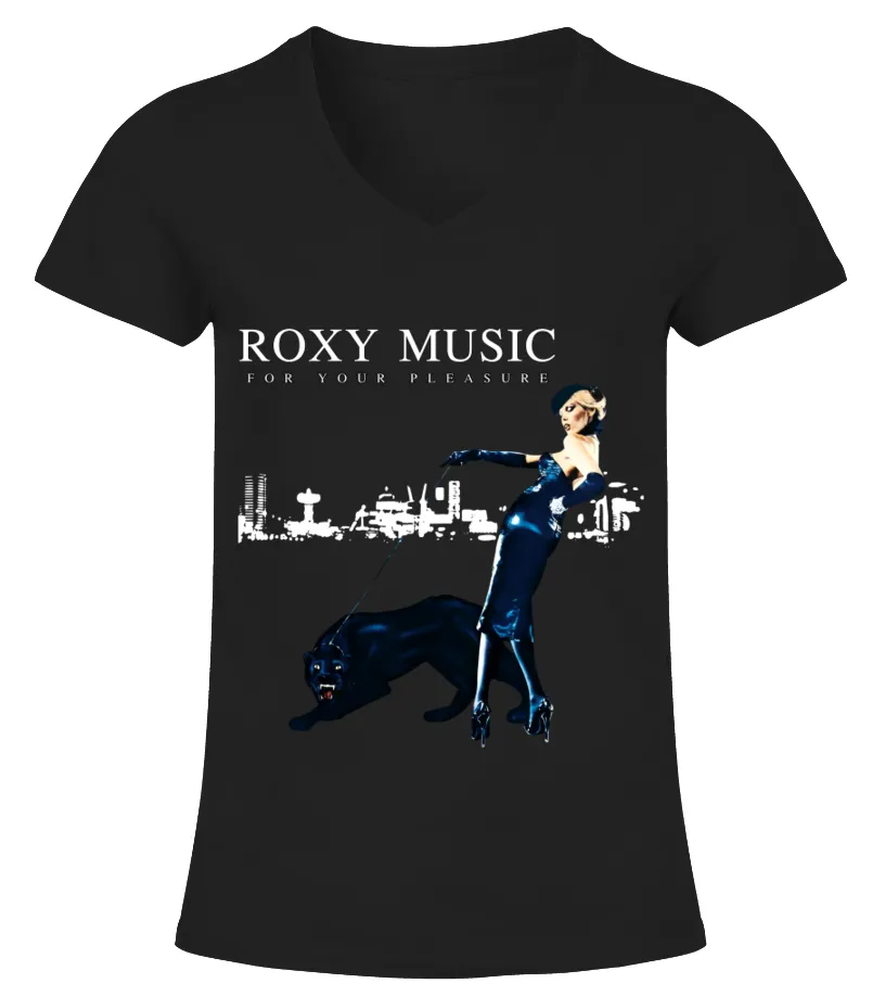 RK70S100BK. FOR YOUR PLEASURE ( 1973)  ROXY MUSIC CAMISETA CUELLO PICO MUJER