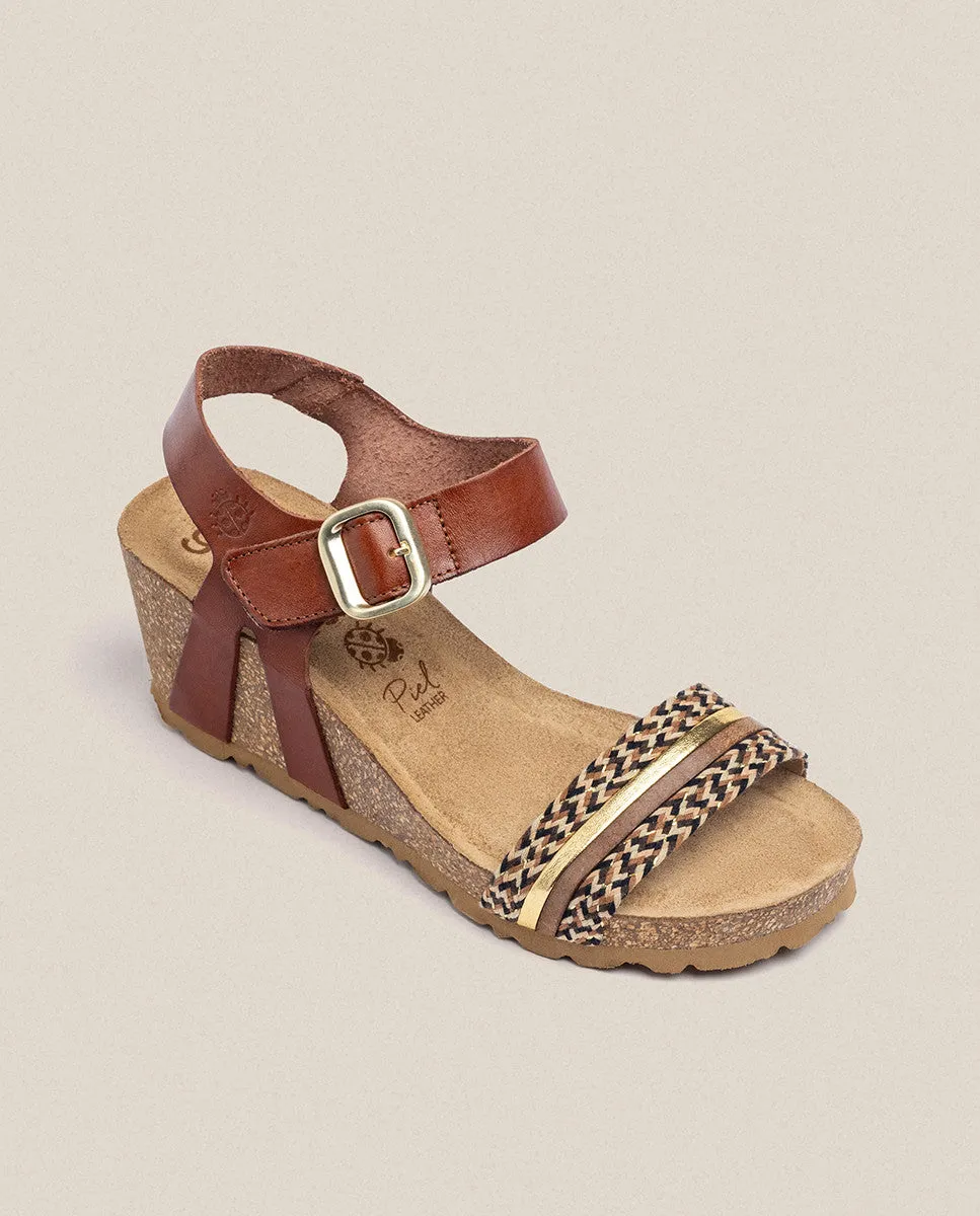 Sandalia cuña Cadiz 306 marrón