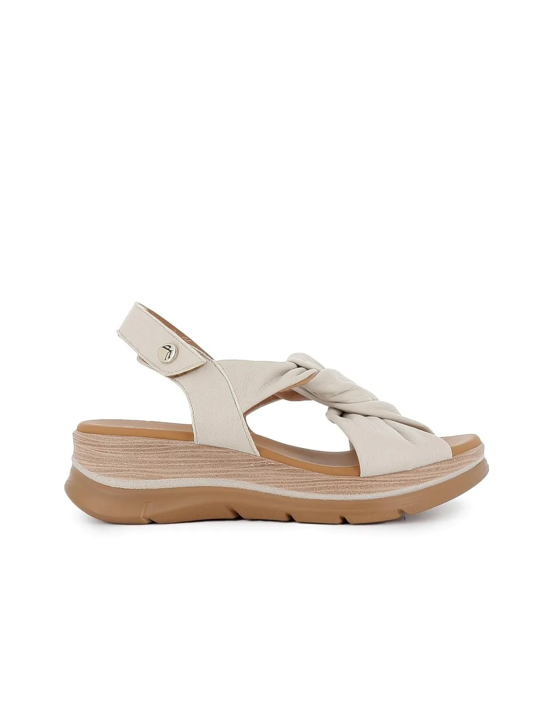 Sandalia de diario piel diseño nudo original velcro mujer blanco Paula urban