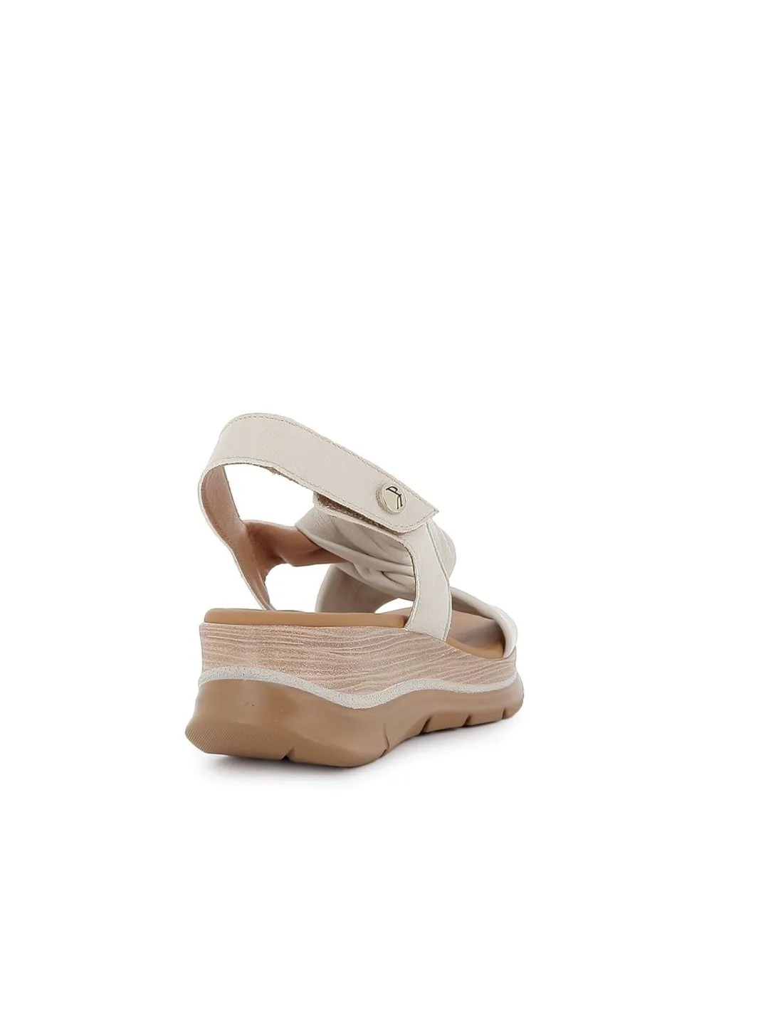Sandalia de diario piel diseño nudo original velcro mujer blanco Paula urban