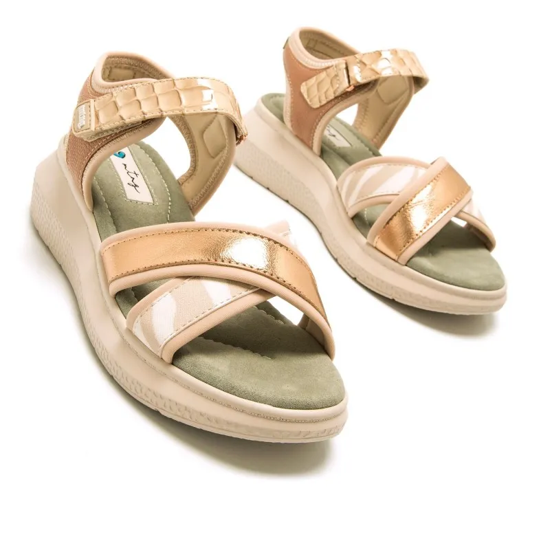 Sandalias Casual de Mujer MTNG COTTON Naranja 56224