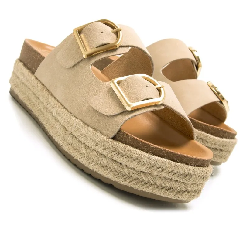 Sandalias Casual de Mujer MTNG PERLA Beige 57068