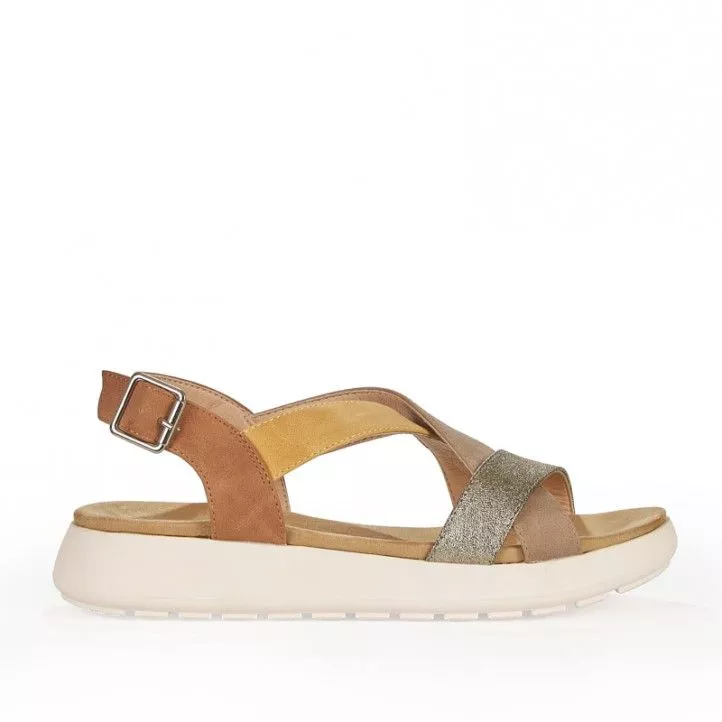 Sandalias planas D'Angela con tiras de diferentes colores