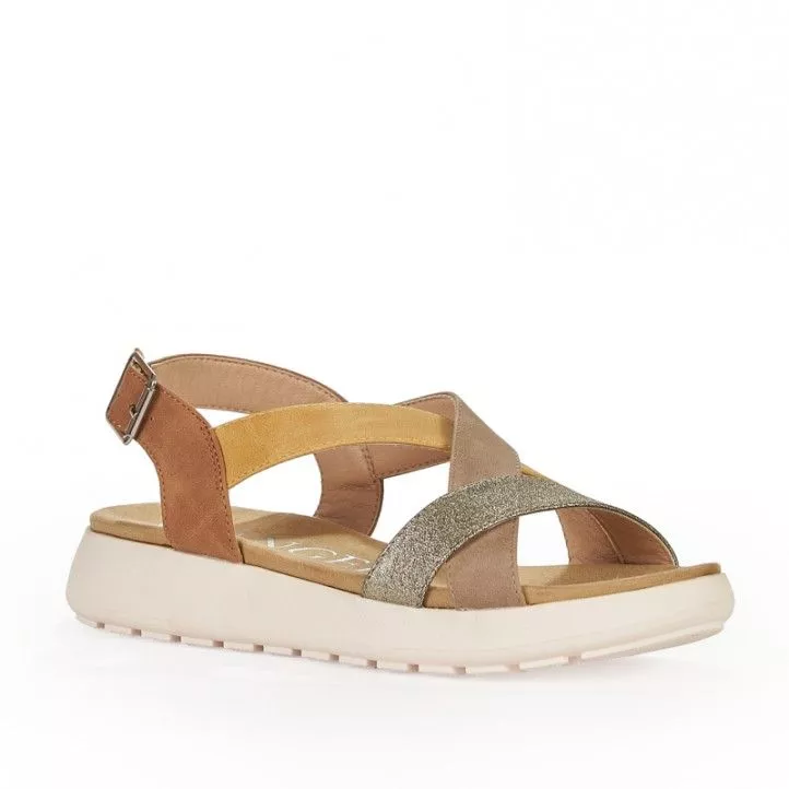 Sandalias planas D'Angela con tiras de diferentes colores