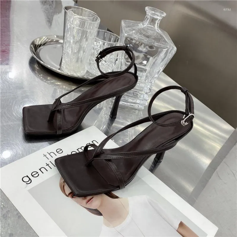 SANDALS DESIGNER CLASSIC GLADIATOR HIGH HEELS HIGH WOMEN'S FALL STREET LOOK FEMALES SQUARE HEAD OPEN TOE CLIPON STRAPPY SH