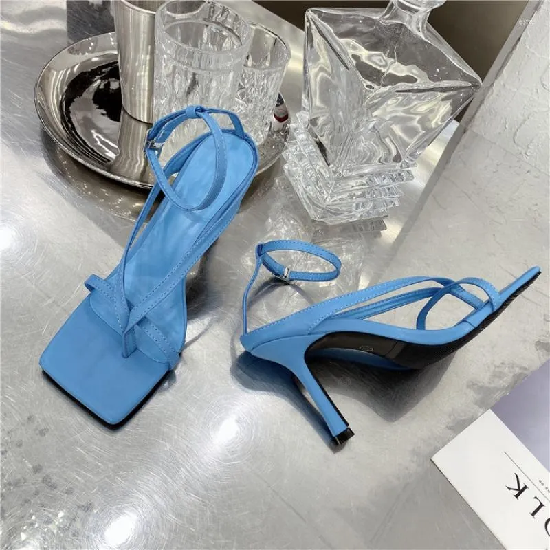 SANDALS DESIGNER CLASSIC GLADIATOR HIGH HEELS HIGH WOMEN'S FALL STREET LOOK FEMALES SQUARE HEAD OPEN TOE CLIPON STRAPPY SH