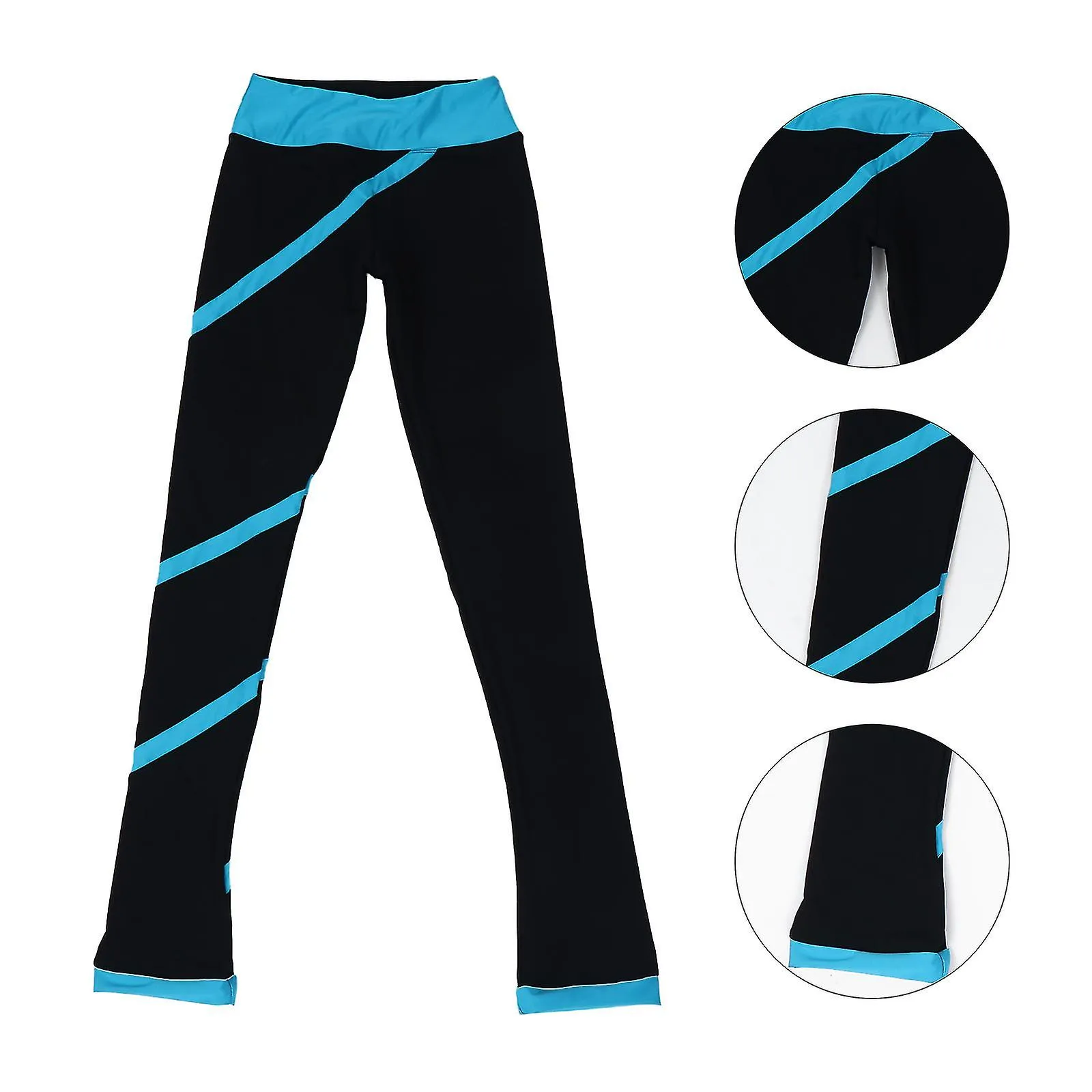 SKATING PANTS WITH SPIRAL STRIP DESIGN FIGURE SKATING TRAINING PANTS FOR WOMENFCY