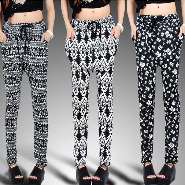SKULL GEOMETRIC HAREM HIPHOP PANTS/LEGGINGS
