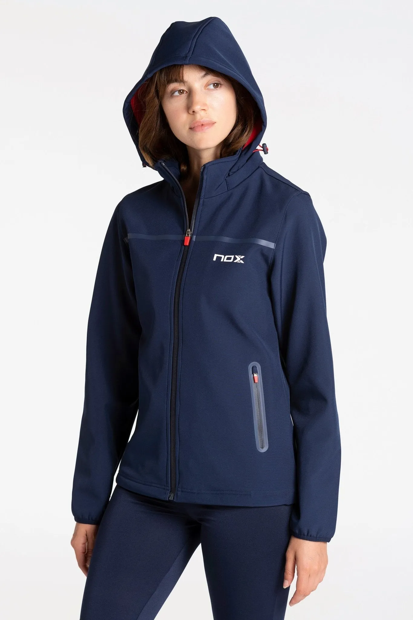 Softshell padel mujer PRO azul/rojo