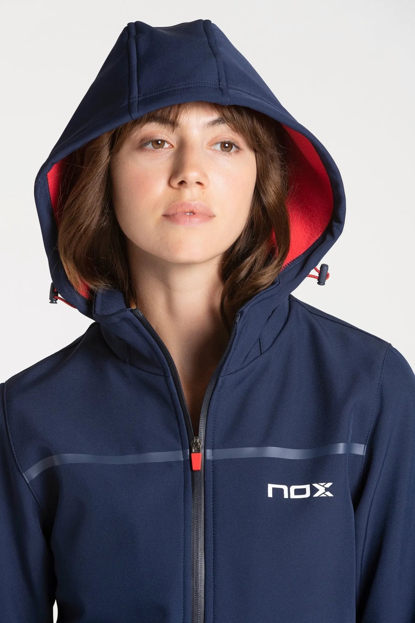 Softshell padel mujer PRO azul/rojo