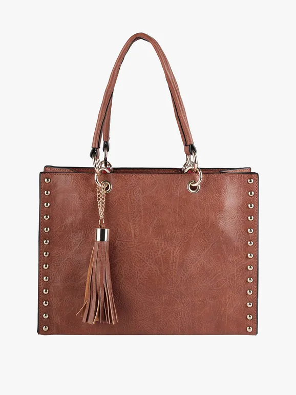 Solada Bolso tote mini con tachuelas