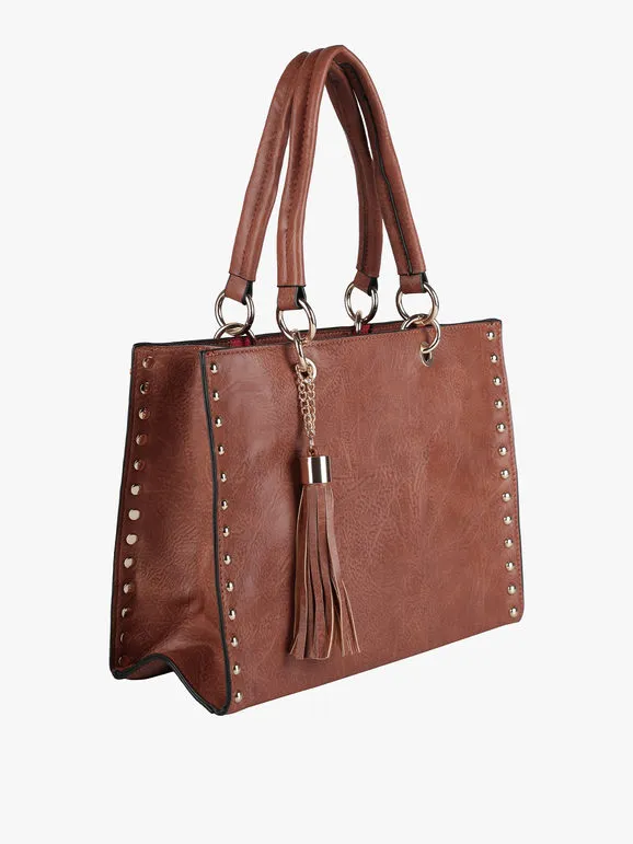 Solada Bolso tote mini con tachuelas