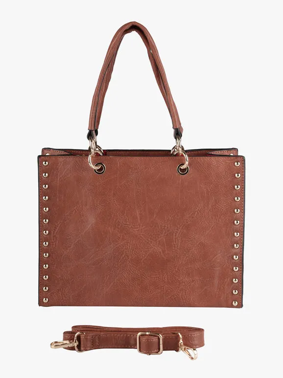 Solada Bolso tote mini con tachuelas