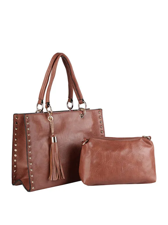Solada Bolso tote mini con tachuelas