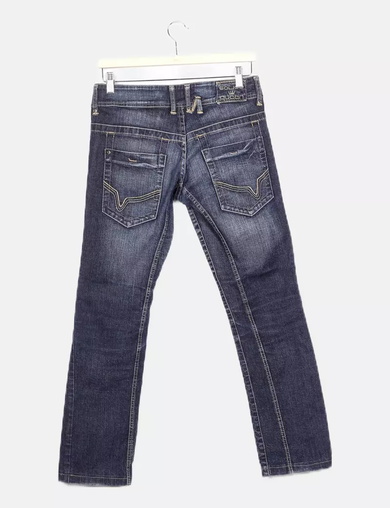 Solido Jeans Pantalón azul denim recto