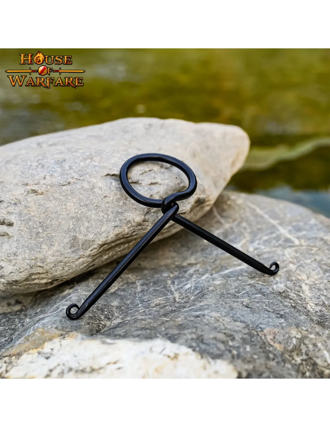 Soporte para cuernos en hierro forjado a mano (13x5,2 cm.)