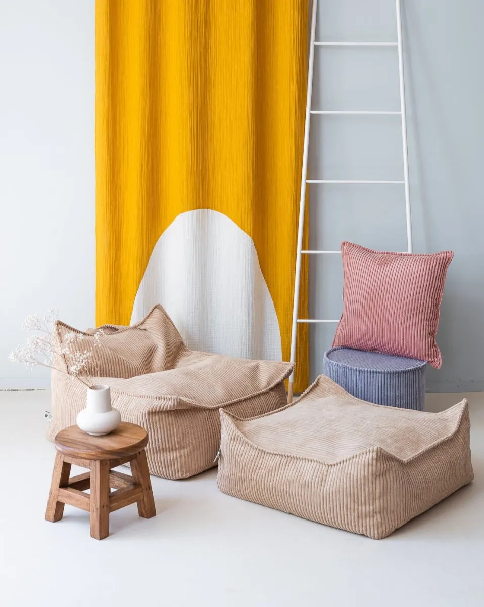 SQUARE OTTOMAN  PANA  BROWN SUGAR