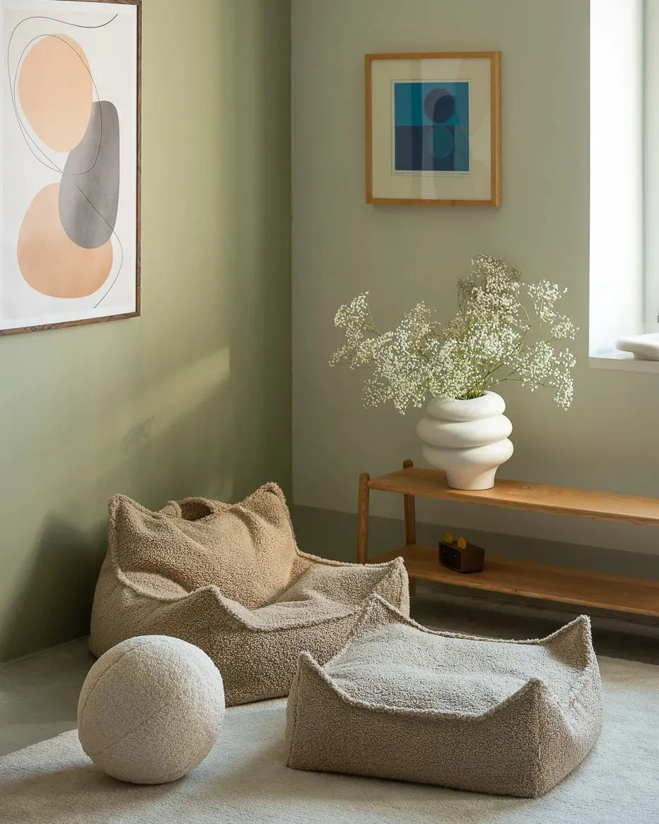 SQUARE OTTOMAN  TEDDY  BISCUIT