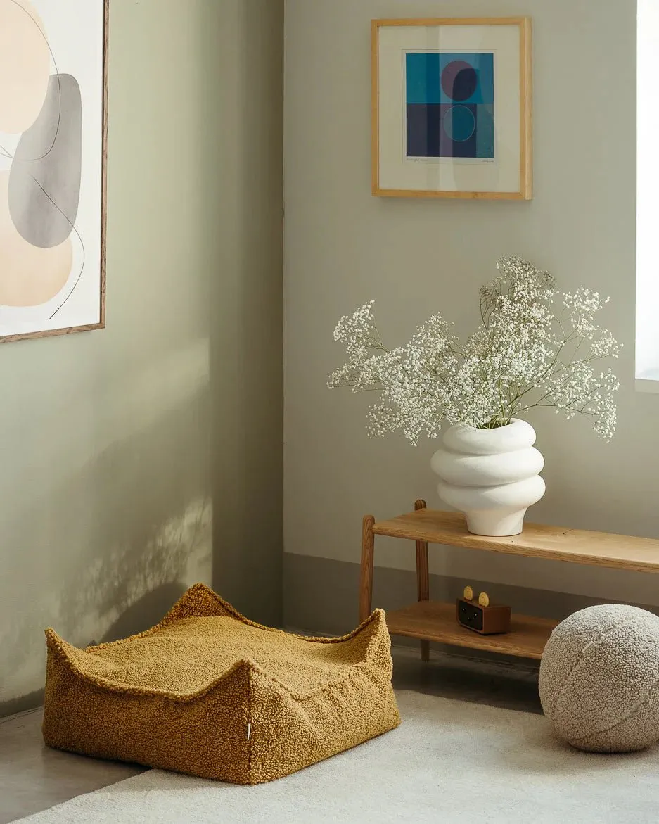 SQUARE OTTOMAN  TEDDY  MAPLE